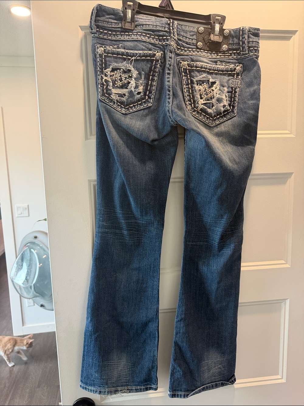 Miss Me Dark Blue Distressed Bootcut Jeans
